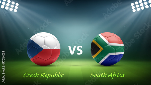 Czech Republic vs South Africa soccer scoreboard broadcast for soccer tournament 2026