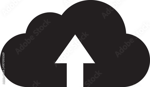 Cloud, upload, arrow, icon, black, white, vector, cloud computing, data storage