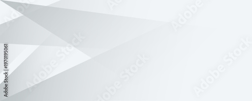 Modern Abstract White and Grey Geometric Background with Minimalist Shapes for Business Banner, Elegant Futuristic Design with Soft Gradients and Copy Space for Corporate Presentation and Web.