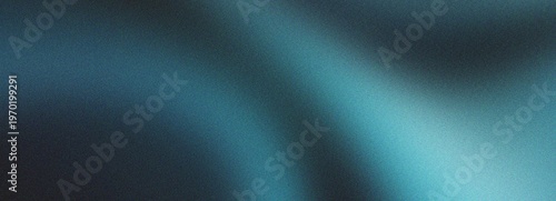 Tableau sur toile Teal and dark blue abstract background with soft light waves.