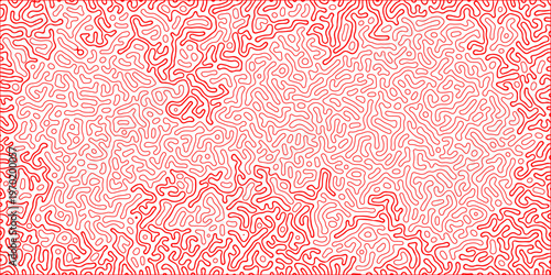 Abstract truing organic wallpaper Turing reaction diffusion monochrome seamless pattern with chaotic motion. Generative algorithm psychedelic background. Reaction-diffusion or truing pattern formation