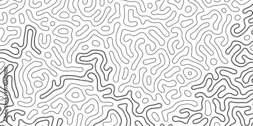 Abstract truing organic wallpaper Turing reaction diffusion monochrome seamless pattern with chaotic motion. Generative algorithm psychedelic background. Reaction-diffusion or truing pattern formation