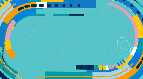 Abstract football stadium design. Geometric soccer field background for World Championship 2026. Modern sport illustration.