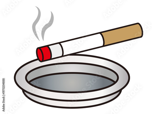 	煙草と灰皿のイラスト素材4