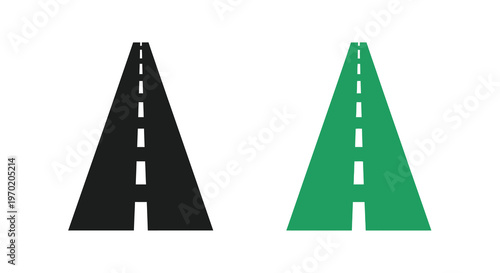 Two roads diverging one dark and one green a striking silhouette