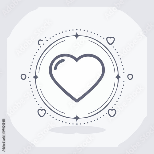 Minimalistisches Herz Icon Vektor