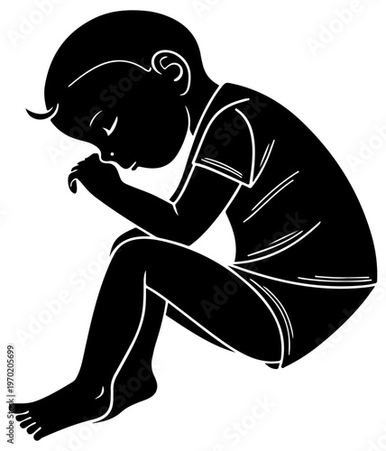 Baby silhouette vector illustration