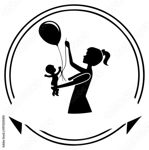 Baby silhouette vector illustration