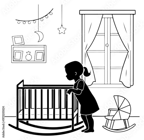 Baby silhouette vector illustration