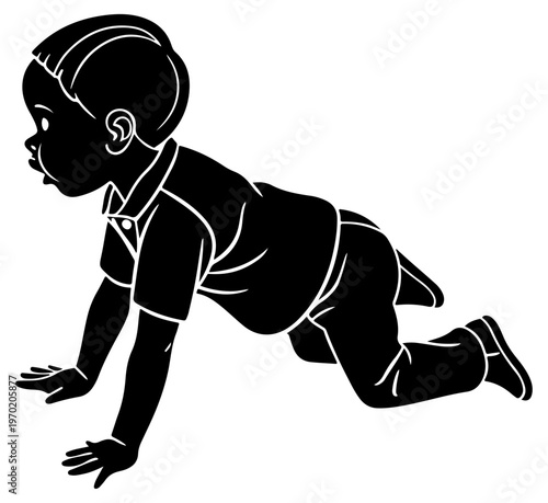 Baby silhouette vector illustration