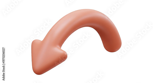 3D rendered pink arrow pointing left on black background
