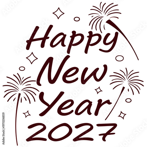New Year 2027 Fireworks Wish happy new year celebration