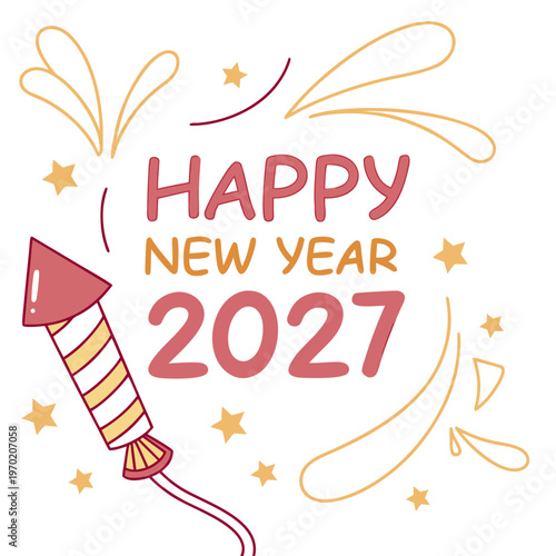New Year 2027 Firework happy new year celebration festive