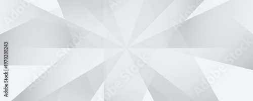 Modern Abstract White and Grey Geometric Background with Minimalist Shapes for Business Banner, Elegant Futuristic Design with Soft Gradients and Copy Space for Corporate Presentation and Web.