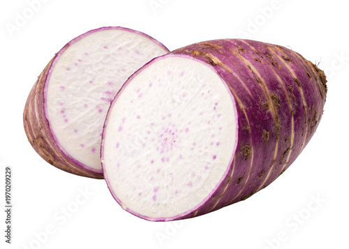 sweet taro isolated on a transparent background.
