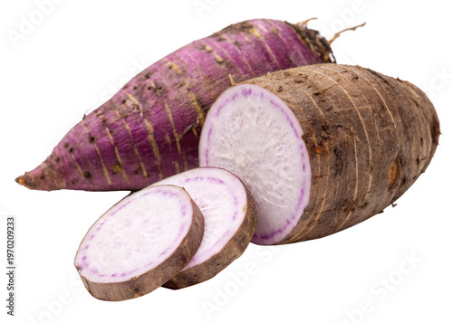 sweet taro isolated on a transparent background.