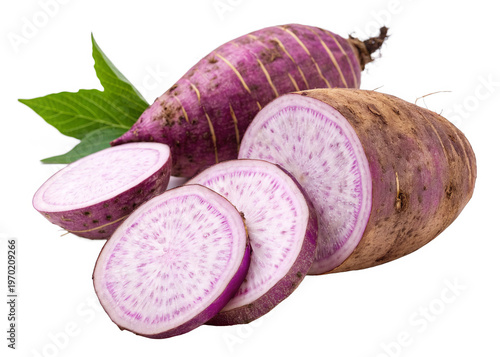 sweet taro isolated on a transparent background.