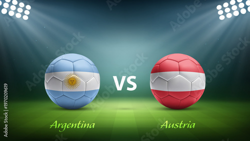 Argentina vs Austria soccer scoreboard broadcast template for soccer tournament 2026