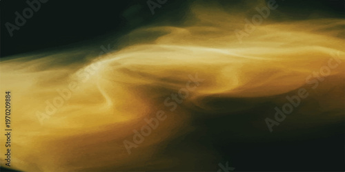 Abstract fiery sunset sky with blue tones and dramatic glowing clouds over a colorful horizon