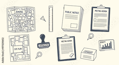 Hand drawn stamp collection isolated on transparent background vintage style rubber stamps for crafting and design