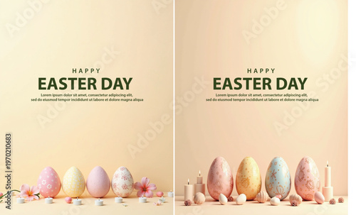 Elegant easter day background, Decorative happy easter day background for website, social media template
