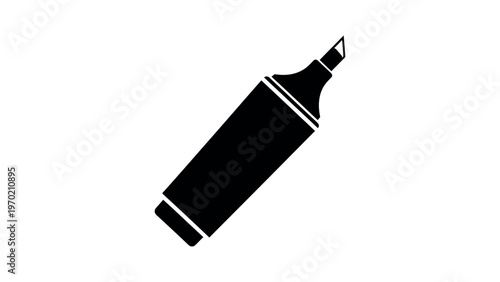 Black highlighter pen silhouette marker