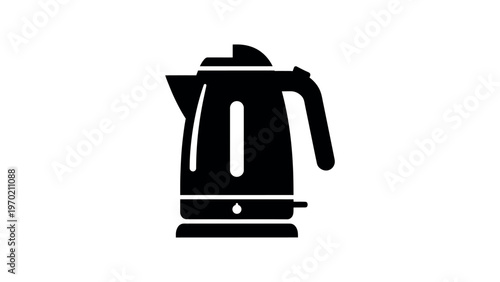 Black silhouette of electric kettle