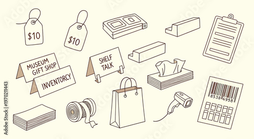 Isometric sketch of various cemetery elements isolated on transparent background including tombstones and mausoleums
