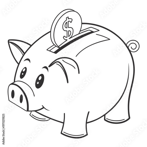 Piggy Bank with Coin money savings finance