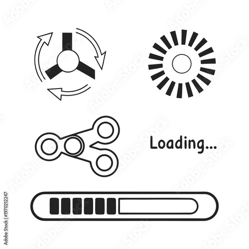 Loading animation spinning refresh fidget spinner loading bar