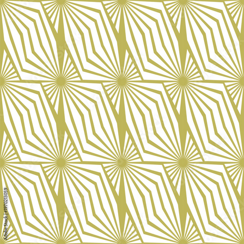Gold line pattern. Vector geometric seamless texture. Golden ornament with delicate thin lines. Luxury abstract background.