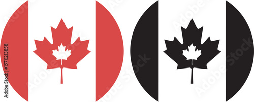 Canada Day Flag of canada and the flag of the islamic republic of iran side by side Vector