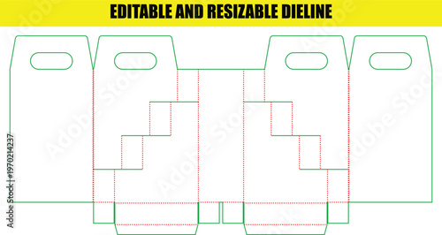 Practical Carrier Box Dieline with Integrated Handles for Convenient Transportation