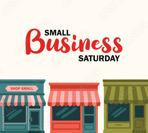 Small Business Saturday background or banner design template 2025 is observed every year in November. Holiday concept. Great for cards, posters, placards, templates