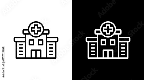 Hospital White Icon Set Design