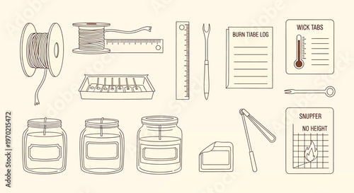 Technical blueprint drawings of various industrial components isolated on transparent background