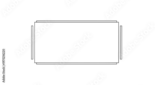 A simple line drawing depicts a rectangular object with handles on either side.