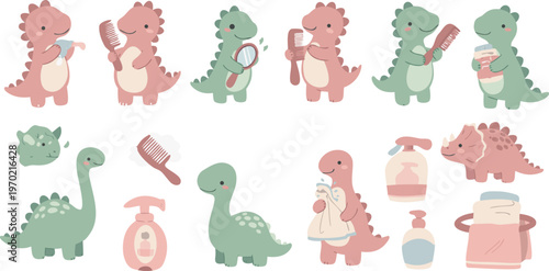 Whimsical illustration of fairy tale houses and floral arrangements with two young girls