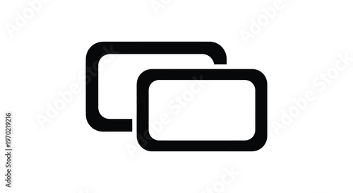 Two overlapping rectangular frames are depicted in a stark minimalist design emphasizing negative space silhouette high quality professional