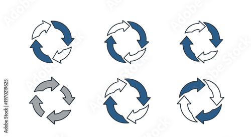 Circular Arrow Cycle Diagrams Representing Process, Workflow, and Recycling Concepts