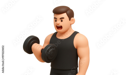 young man lifting weights, man exercise, man grain weight