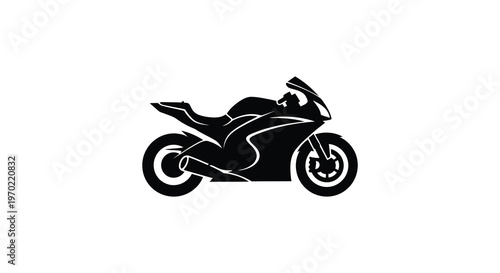 A sleek dynamic motorcycle is depicted in a striking black form capturing speed and power a silhouette