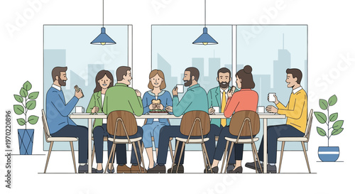 Group of people sitting at table.