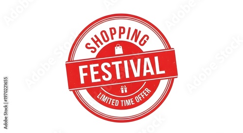 Red Shopping Festival Limited Time Offer Stamp Vector
