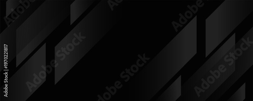 Modern Black Abstract Background with Geometric Dark Grey Gradient Shapes, Sleek Tech Header Design, Elegant Minimalist Carbon Texture for Corporate Presentation, Web Banner, and Luxury Wallpaper.