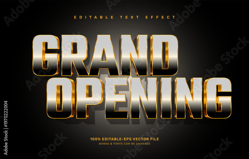 Gold grand opening editable text effect template