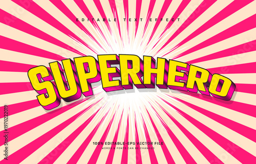 Retro superhero editable text effect template