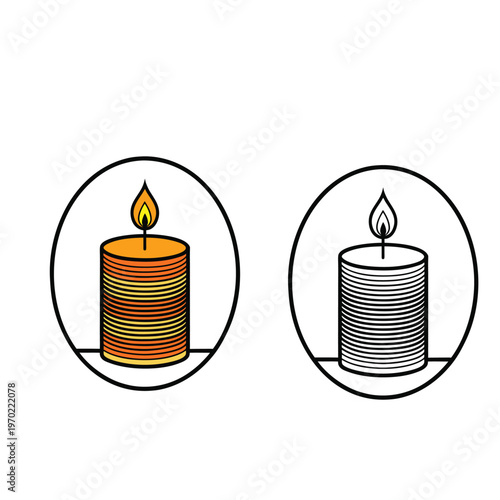 coloring book for kid candle vector