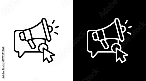 Call To Action White Icon Set Design