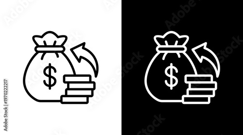 Return On Investment White Icon Set Design